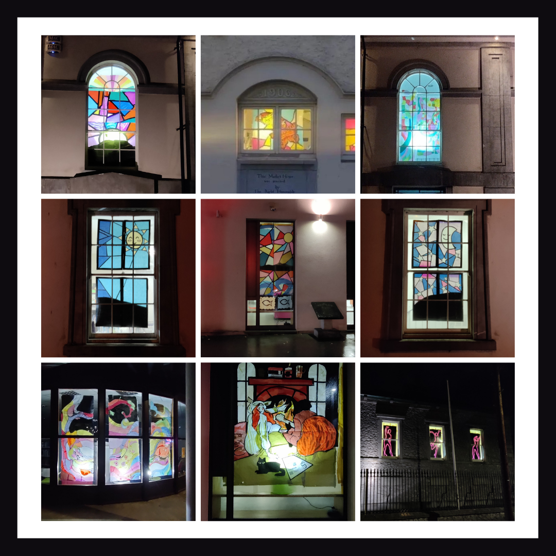 Leave a Light On Library Windows Collage